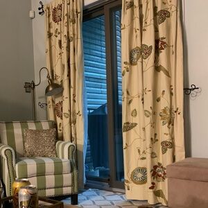 Floral Cream Curtains (2) from Pottery Barn 50x84